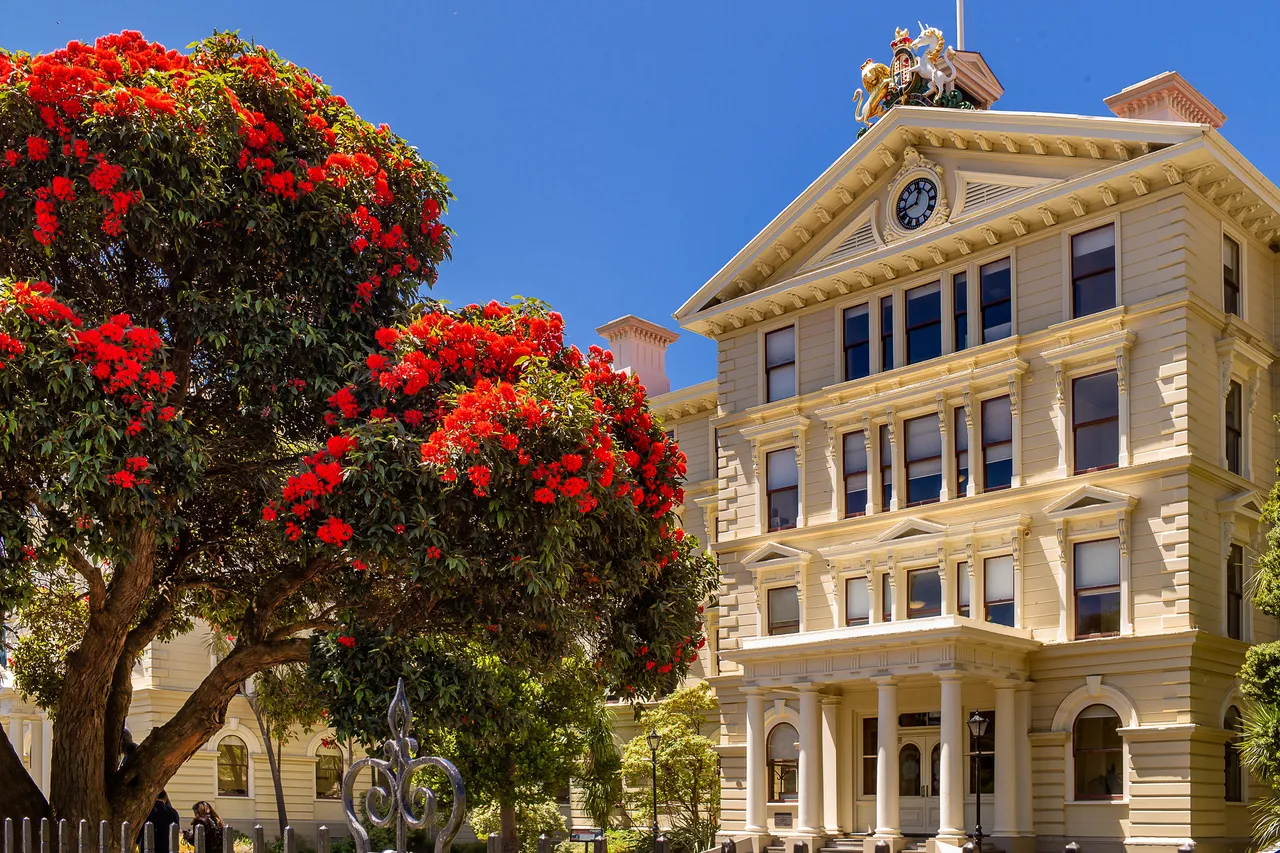 Old Government Buildings at Victoria University Pipitea Campus - the largest wooden building in the Southern Hemisphere, featuring neoclassical architecture
